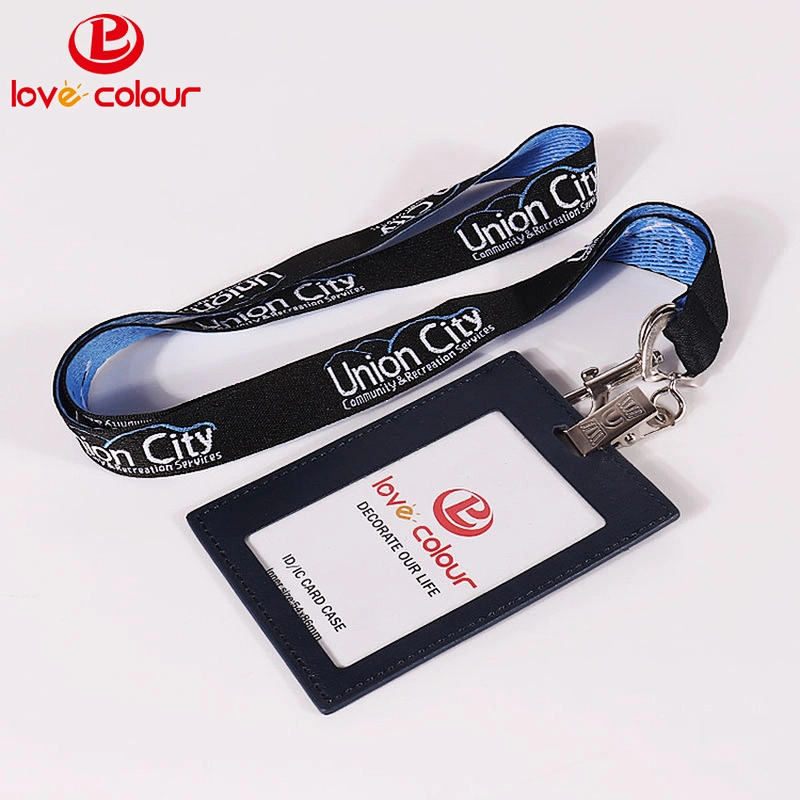 Custom Staff Credit Business Card Holder With Lanyard