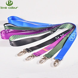Polyester material lanyard printing company logo and website