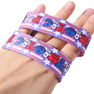 Promotional elastic wristbands for sports events and music festivals