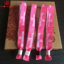 Directly custom made fabric material wristbands elegant promotion embroidery wrist band