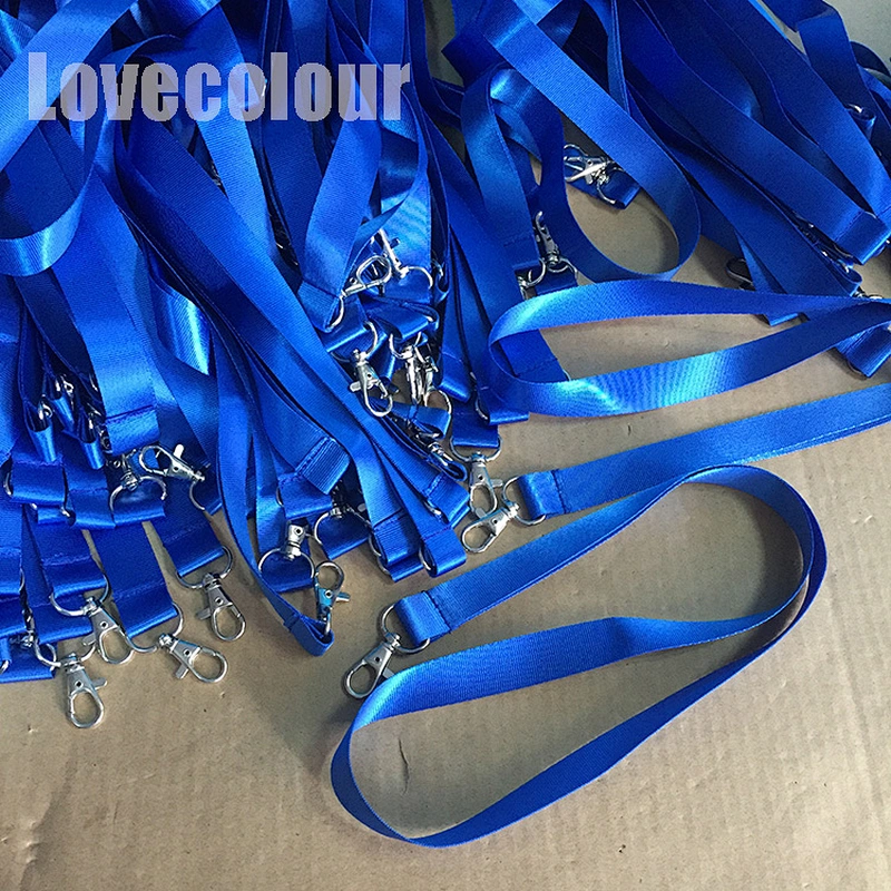 Polyester material green id key neck strap / blank neck ribbon with release buckle