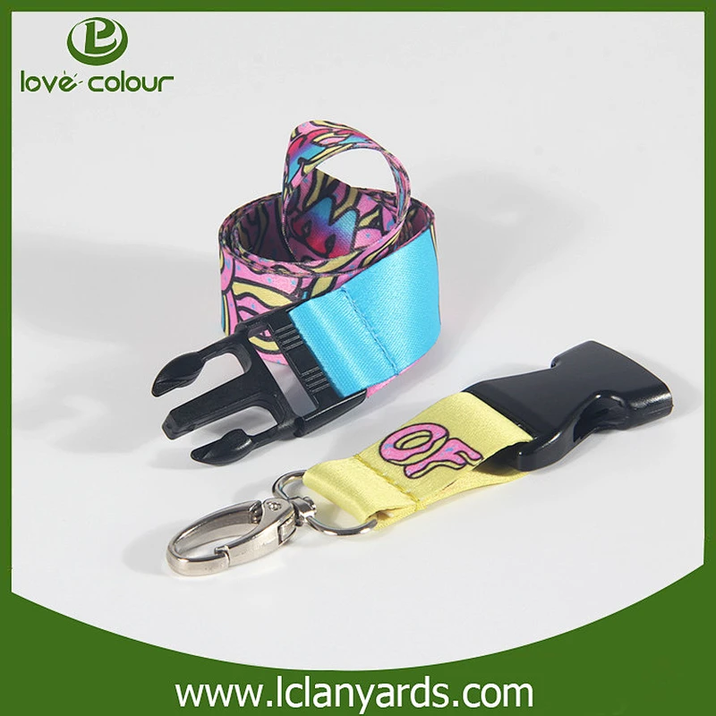 Lovecolour wholesale lanyard 3-way quick release plastic buckle