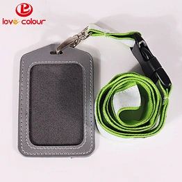Custom grey color id students pu card holder