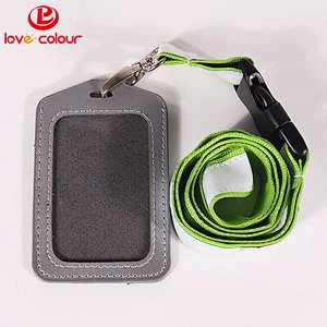 Custom grey color id students pu card holder