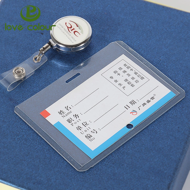 Custom Vertical Hard PVC ID Card Name Badge Holders for School Event