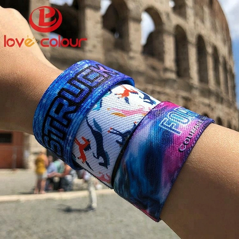 Custom soft polyester elastic wristband / Eco-friendly fancy elastic wrist band