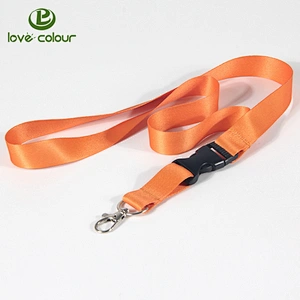 Custom Plain sublimation lanyard with metal hook and safety buckle