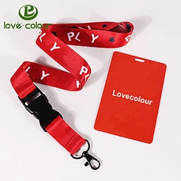 Custom Polyester Lanyards Strap with ID Name Badge Card Holders for Business Exhibition