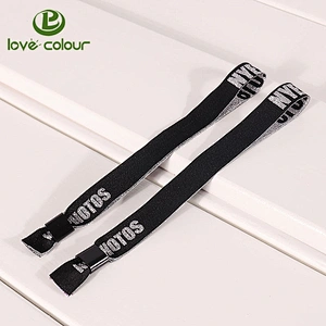 Polyester fabric custom black cloth wristband woven bracelets