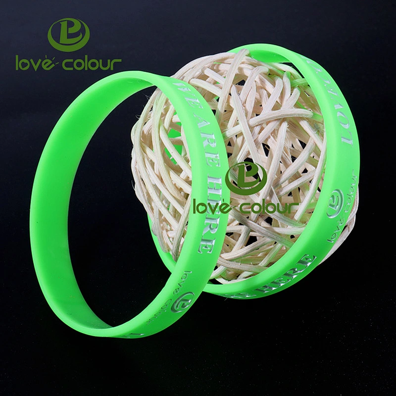 Custom Made Fluorescent Green Music Silicon Band Silicone Bracelets Wristband