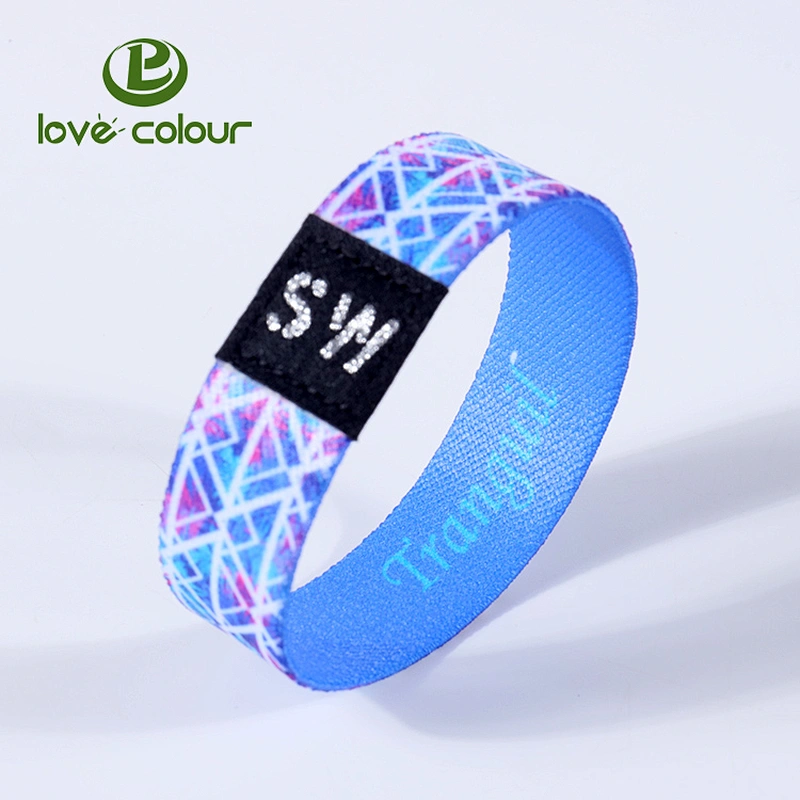 Custom printed sublimation colorful fancy elastic wristband for promotion