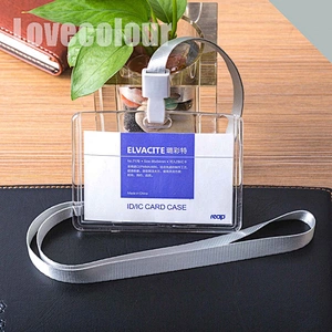 Custom crystal id card holder with neck cord