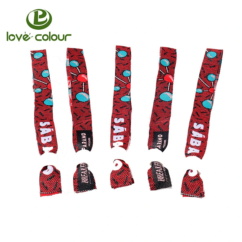 Full color polyester fabric textile fabric wristband for tickets