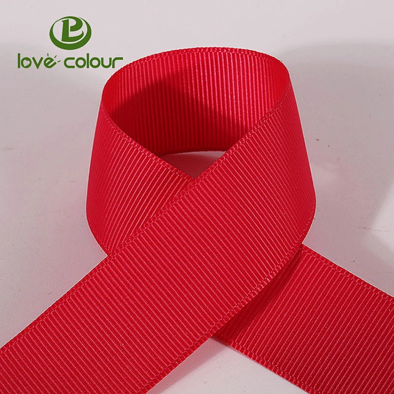 New arrival full color printed different polyester solid color grosgrain ribbon