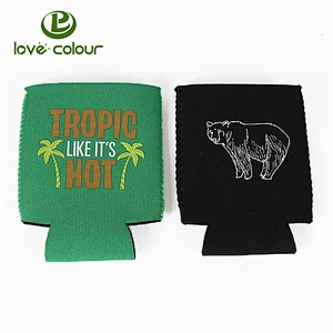 Custom Logo Full Printing Soft Drink Coolies Collapsible Neoprene Tube Can Cooler Sleevs