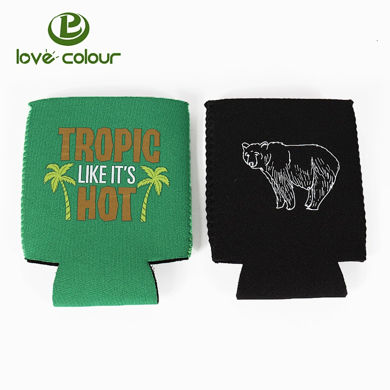 Custom Logo Full Printing Soft Drink Coolies Collapsible Neoprene Tube Can Cooler Sleevs
