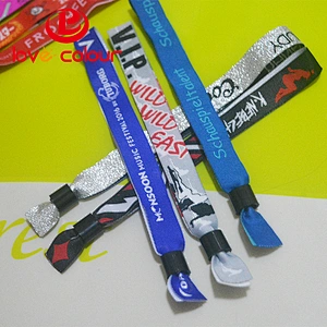 Polyester fabric custom black cloth wristband woven bracelets