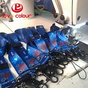 Polyester custom cell phone holder string lanyard necklace