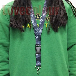 Factory custom printed lanyard keychain polyester strap no minimum order