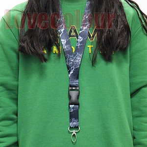Factory custom printed lanyard keychain polyester strap no minimum order