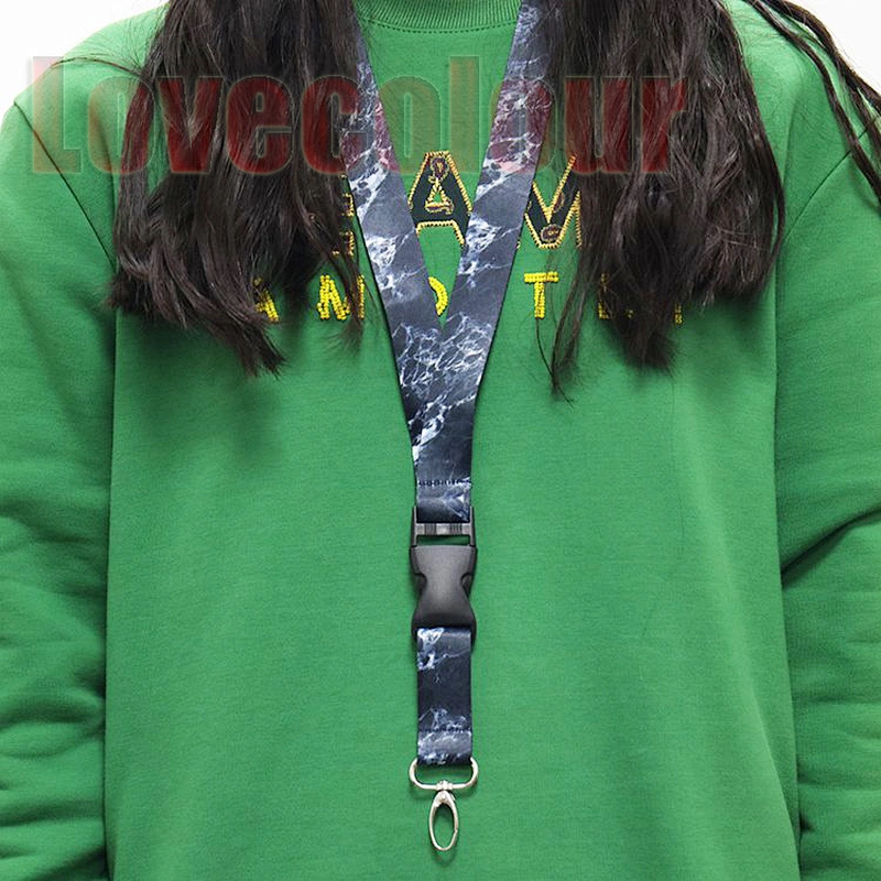 Factory custom printed lanyard keychain polyester strap no minimum order