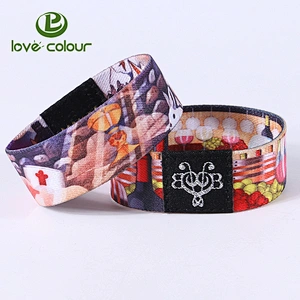 Fashion design soft material elastic wristband with fabric label