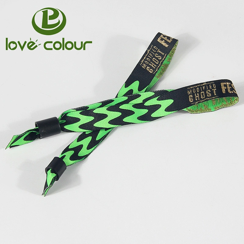 Professional factory direct sale festival fabric textile custom woven wristbands