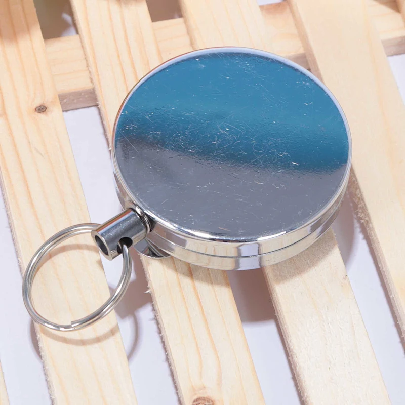 Metal retractable badge holder reel with custom epoxy logo