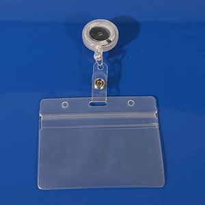 Custom Student soft PVC plastic transparent horizontal and vertical card holder
