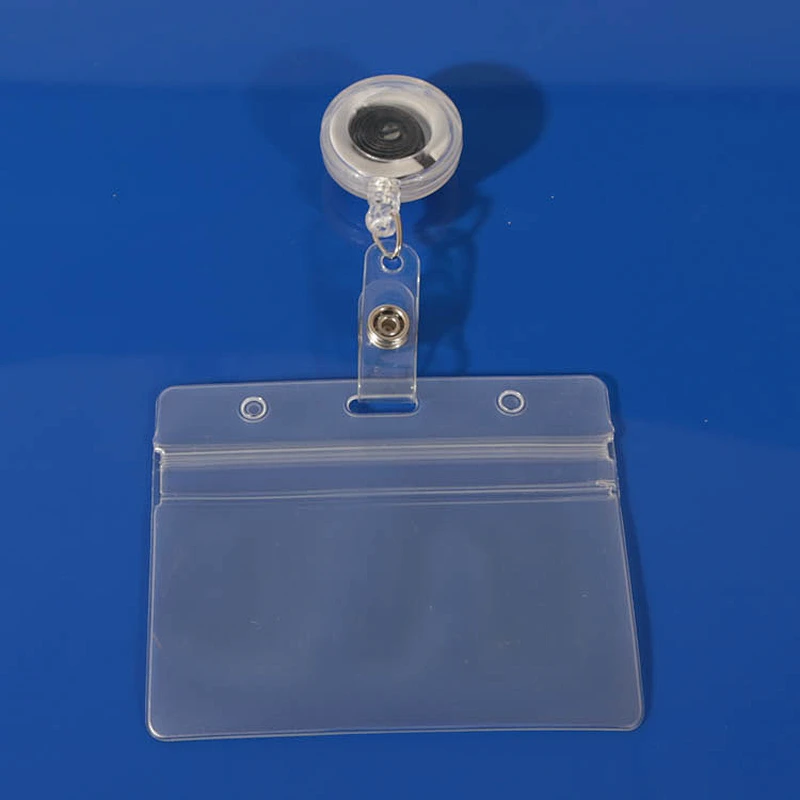 Custom Student soft PVC plastic transparent horizontal and vertical card holder