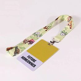 Custom plastic ID card with polyester lanyard