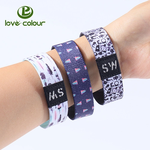 Custom Beautiful Printing Elastic Bracelets with Your Logo for Events