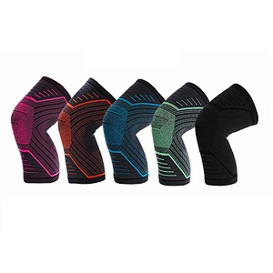 Compression Elastic Knee Sleeve Anti-slip Knitted Knee Brace Support for Men and Women Gym Running