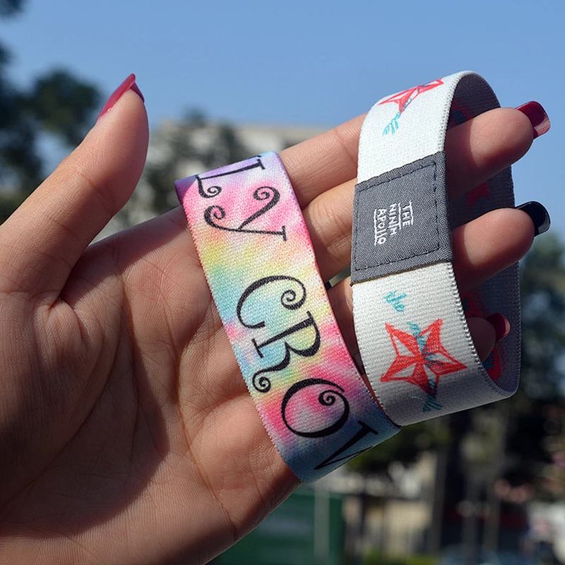 Custom fashion elastic fabric bracelet