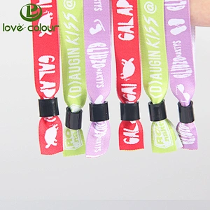 New Products on China Market custom festival fabric wristbands with barrel buckle