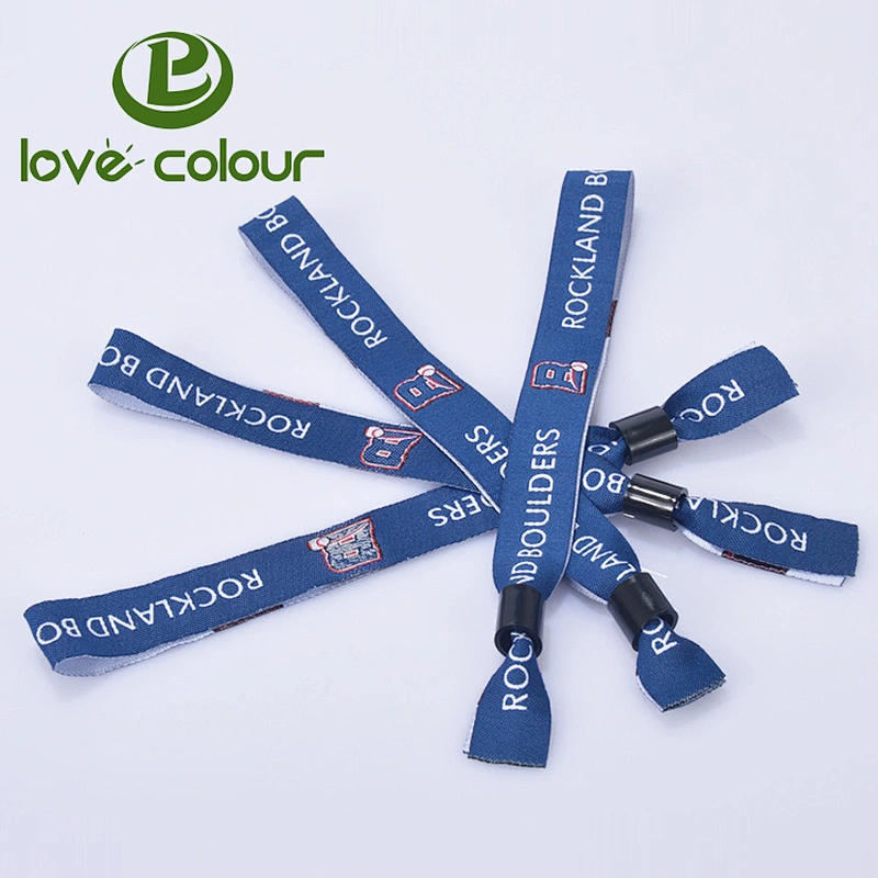 Polyester Custom Logo Fabric Wristband Wrist Strap for event