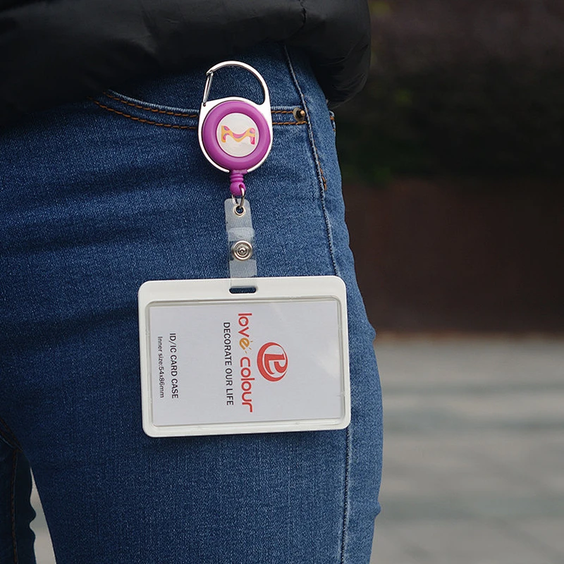 Custom ID card holder rigid clear plastic badge holder