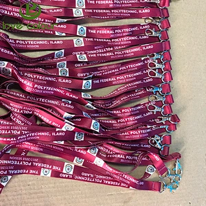 Polyester custom cmyk submliamtion printing your logo dark red lanyard