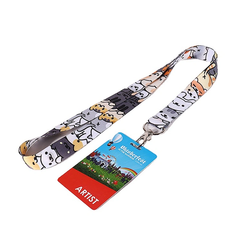 New style polyester neck lanyard strap and hard plastic id card