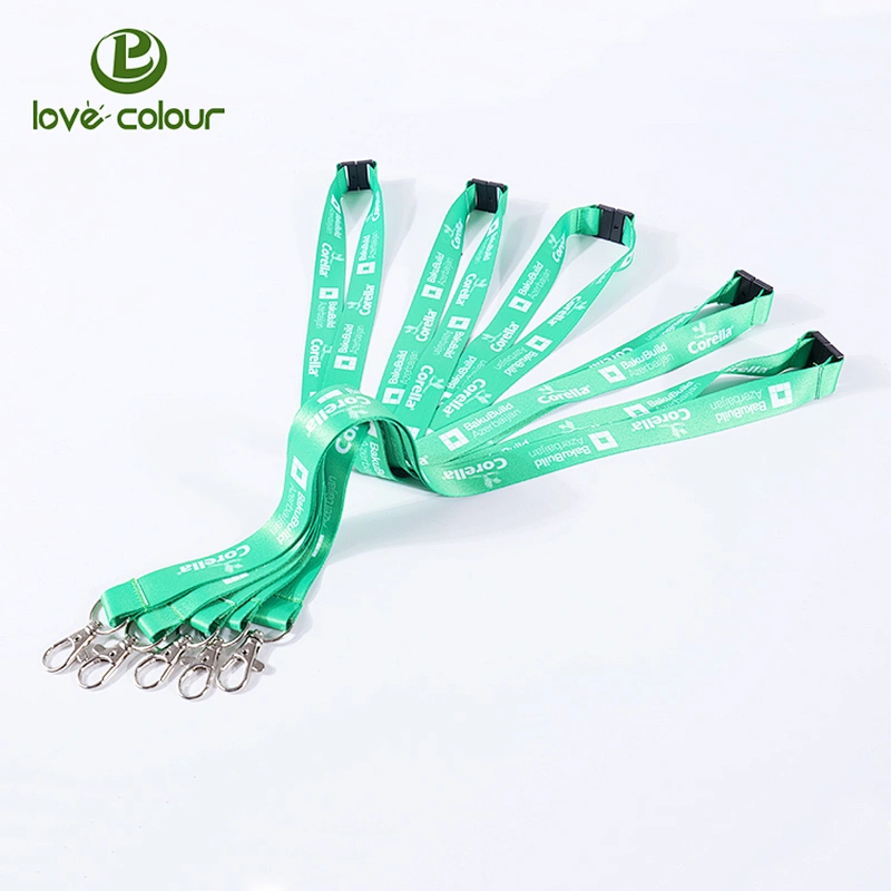 Factory high quality custom polyester lanyard strap with safety lock