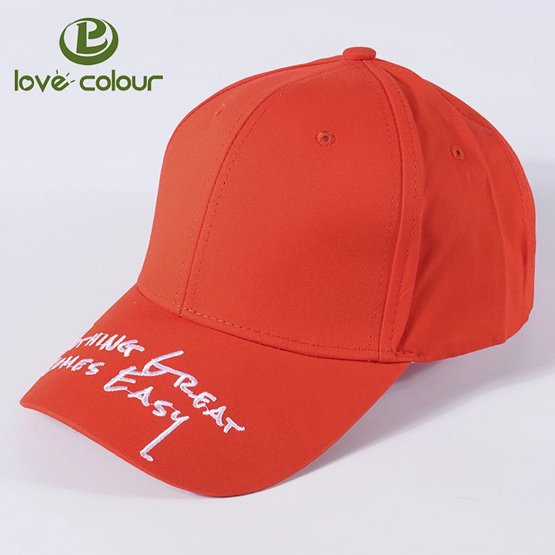Factory Custom Fashion Unisex Orange Baseball Cap/Hat For Advertising