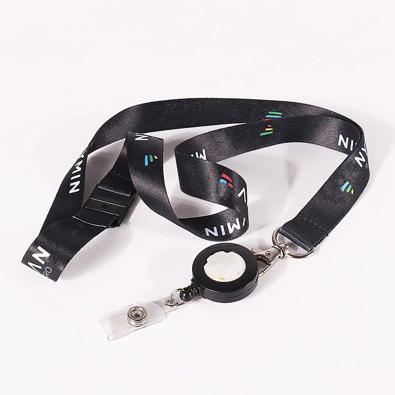 Custom Cheap Promotional Gift Polyester Neck Sublimated Lanyard with Pull Reel