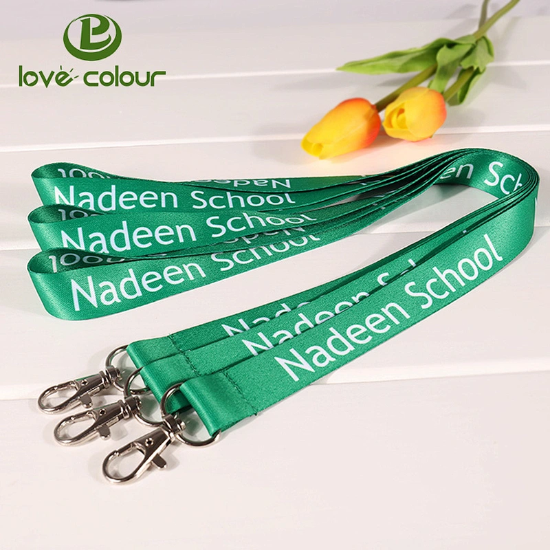 Polyester Double Sided Printed Neck Lanyard Keychain Ribbon