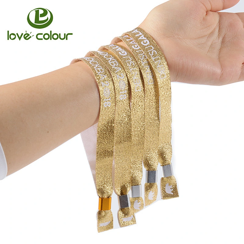 Full color polyester fabric textile fabric wristband for tickets