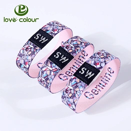Custom made of 100% polyester material elastic stretch polyester wristband