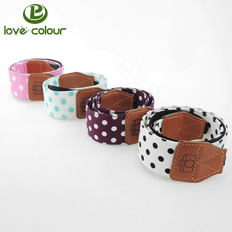 Factory wholesale in bulk cotton red white and black striped dslr camera strap