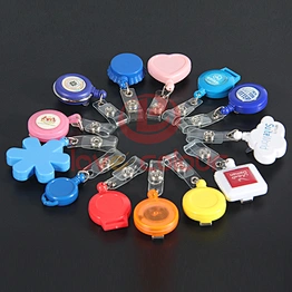 Promotion plastic ski pass holder/retractable badge reel