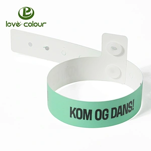 Popular economical imprinted vinyl pvc paper custom event wristbands with self-adhesive closure