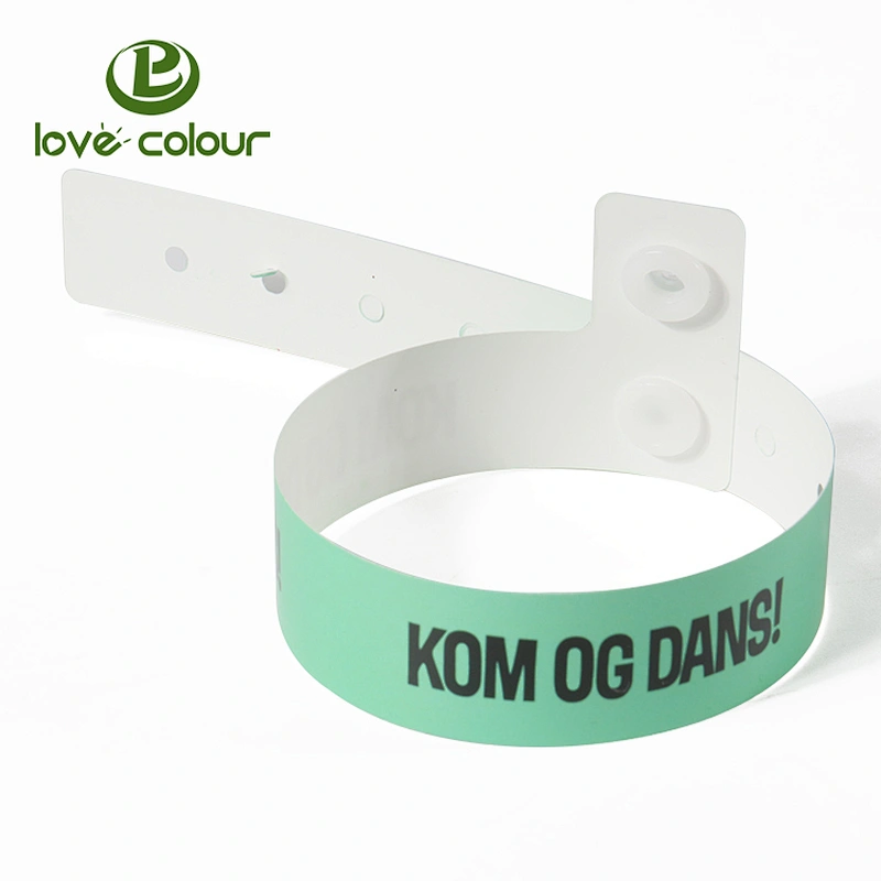 Popular economical imprinted vinyl pvc paper custom event wristbands with self-adhesive closure