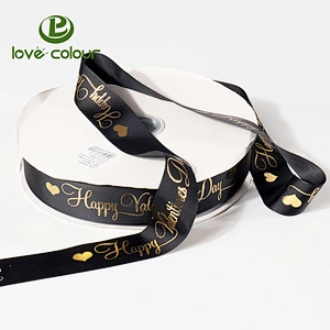New design polyester grosgrain webbing tape custom printed ribbon